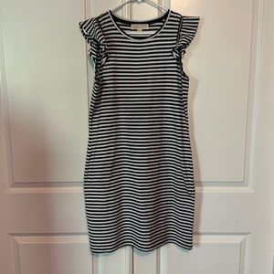 Michael Kors black and white stripped dress